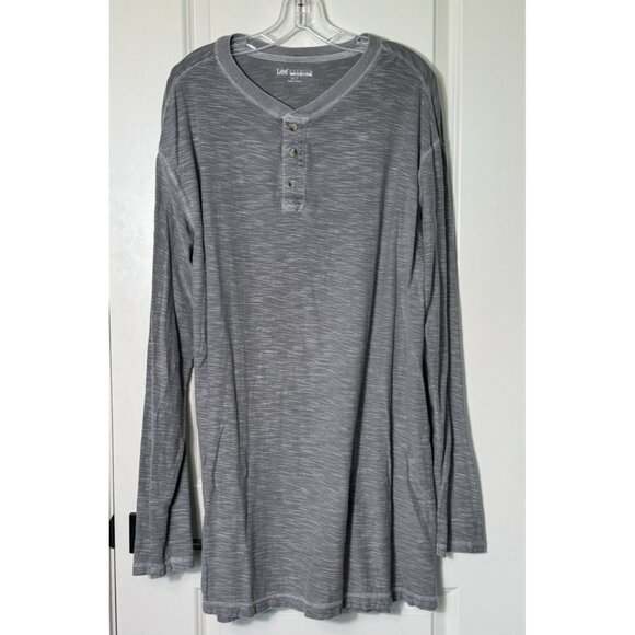 Lee Premium Long Sleeve Henley Men's XLT Gray Heathered‎ - Picture 1 of 9